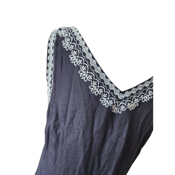 Anthropologie THML Dress Womens Black Sleeveless Midi Embroidered Boho Sz Small - Picture 5 of 10